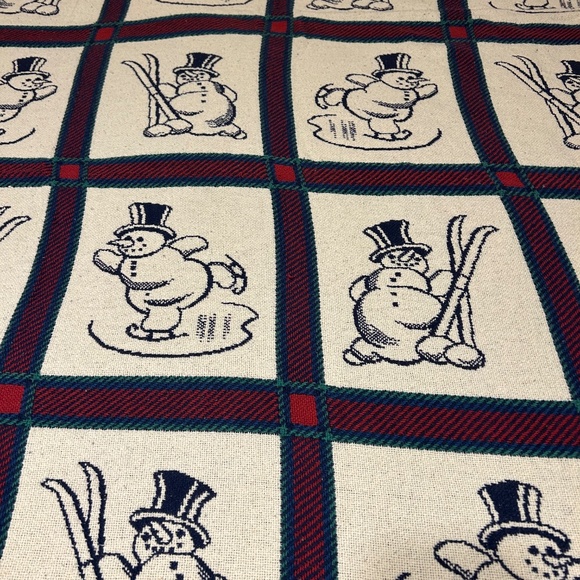 Snowman Tapestry Throw Blanket - Picture 2 of 5